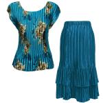 Sets Satin Mini Pleat - Cap / Skirt  - Taupe on Teal - Teal Skirt