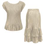 Sets Satin Mini Pleat - Cap / Skirt  - Solid Beige