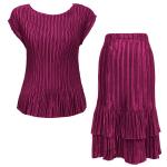Sets Satin Mini Pleat - Cap / Skirt  - Solid Berry