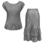 Sets Satin Mini Pleat - Cap / Skirt  - Solid Silver