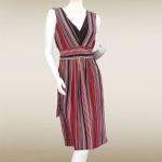 Sleeveless V Neck Brown-Pink Stripe 