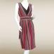 Sleeveless V Neck Brown-Pink Stripe 