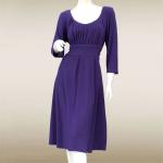 Three Quarter Sleeve Solid Purple