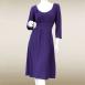 Three Quarter Sleeve Solid Purple