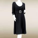 Three Quarter Solid Black with Rhinestone Buckle