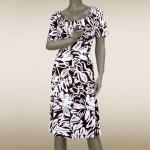 Short Sleeve Brown-White Print