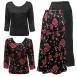 Black with Roses Reverse Skirt - Two TQ Tops Black with Roses Reverse Skirt - Two TQ Tops