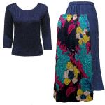 Sets Magic Crush Satin - Three Quarter / Skirt - Cukoo Blue Reverse Skirt - Navy TQ