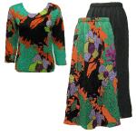 Sets Magic Crush Satin - Three Quarter / Skirt - Cukoo Green Reverse Skirt - Cukoo Green TQ