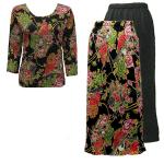 Sets Magic Crush Satin - Three Quarter / Skirt - Floral Bouquet Reverse Skirt - Floral Bouquet TQ