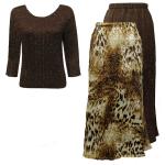 Sets Magic Crush Satin - Three Quarter / Skirt - Giraffe Brown Reverse Skirt - Brown TQ