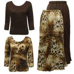 Sets Magic Crush Satin - Three Quarter / Skirt - Giraffe Brown Reverse Skirt - Two TQ Tops