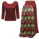 Medallion Gold-Red Reverse Skirt - Burgundy TQ Medallion Gold-Red Reverse Skirt - Burgundy TQ