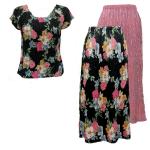 Sets Magic Crush Satin - Cap / Skirt - Black Floral Reverse Skirt - Black Floral Cap