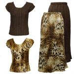Sets Magic Crush Satin - Cap / Skirt - Giraffe Brown Reverse Skirt - Two Cap Sleeves