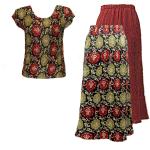 Sets Magic Crush Satin - Cap / Skirt - Medallion Gold-Red Reverse Skirt - Medallion Cap