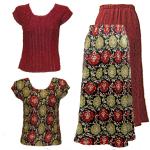Sets Magic Crush Satin - Cap / Skirt - Medallion Gold-Red Reverse Skirt - Two Cap Sleeves