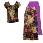 Sets Magic Crush Satin - Cap / Skirt - Paisley Plaid Magenta Reverse Skirt - Paisley Plaid Magenta