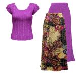 Sets Magic Crush Satin - Cap / Skirt - Paisley Plaid Magenta Reverse Skirt - Orchid Cap