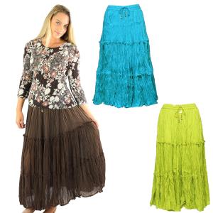 Wholesale Cotton Broomstick SkirtsThree Tier