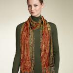Scarves - Crinkle Paisley Stripe