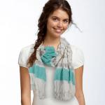 Scarves - Striped Ruched