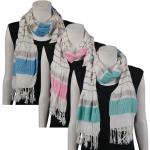 Scarves - Striped Ruched 028