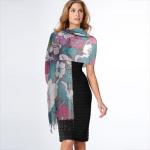 Shawls - Metallic with Flower