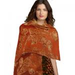 Shawls - Metallic Gold Paisley