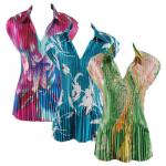 Satin Mini Pleats - Cap Sleeve with Collar