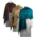 Pashmina Style Shawls-Woven Jacquard and Two-Tone