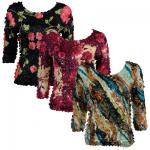 Satin Origami Petal Shirts - Three Quarter Sleeve