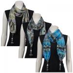 Scarves - Tropical Peacock with Hanging Pendants