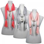 Scarves - Heart Pendant - Jersey Knit