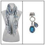 Scarves - Crinkle Floral 2123 w/ Pendant