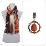 Scarves - Crinkle Giraffe Abstract 2117 w/ Pendant