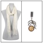 Scarves - Wrinkled Linen 694 w/ Pendant