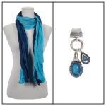 Scarves - Two-Tone Crinkle 908081 w/ Pendant