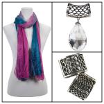 Scarves - Crinkled Ombre w/ Pendant