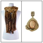 Scarves - Pleated Leopard 1003 w/ Pendant
