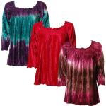 Wave Satin Mini Pleats - Three Quarter Sleeve