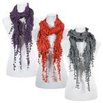 Scarves - Ruffle Bohemian Pom Pom 0000