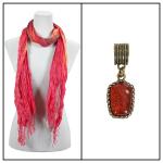 Scarves - Crinkled Watercolors 22 w/ Pendant
