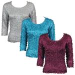Satin Origami Petal Shirts - 3/4 Sleeve w/ Sequins
