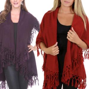 Wholesale 129 <p>Tasseled Wool Feel 129 Vest/Cape PN27