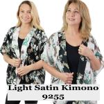 Kimono - Light Satin - Flower Print 9255