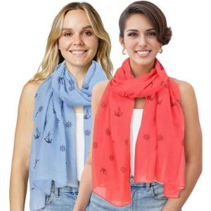 Wholesale 3111Nautical Print Scarves Oblong and Infinity