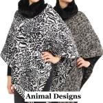 Poncho - Animal w/ Faux Fur Collar 9395 & 9396