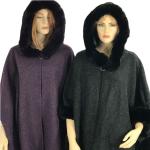 Cloaks - Hooded Faux Rabbit w/ Buckle Clasp LC14