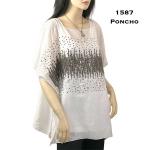 1587 - Cotton Feel Sparkle Poncho
